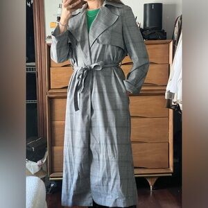 Naked Wardrobe plaid trench coat